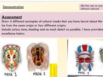 KS3 - Masks in Art assessment