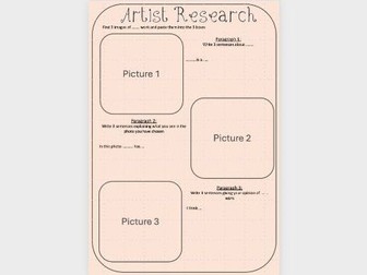 Art/Textiles - KS3 - Artist Research Scaffold