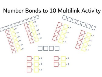 Number Bonds to 10 Multilink Activity (Number bonds 3-10)