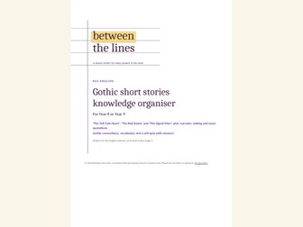 Gothic short stories knowledge organiser: Poe, Wells and Dickens