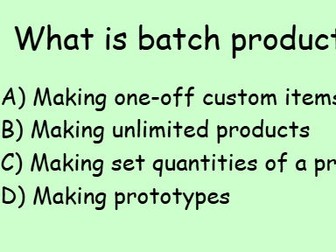 GCSE Design and Technology revision quiz