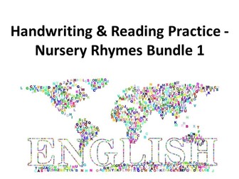 Handwriting & Reading Practice - Nursery Rhymes Bundle 1