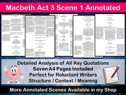 Macbeth Act 3 Scene 1 Annotated | Teaching Resources