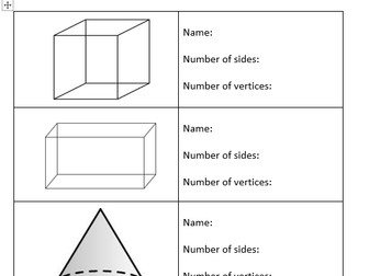 KS1 Shape Worksheets - Sides, Vertices, Edges