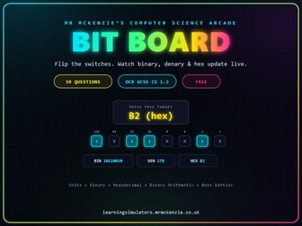 Bit Board - Binary and Hexadecimal Challenge (FREE)