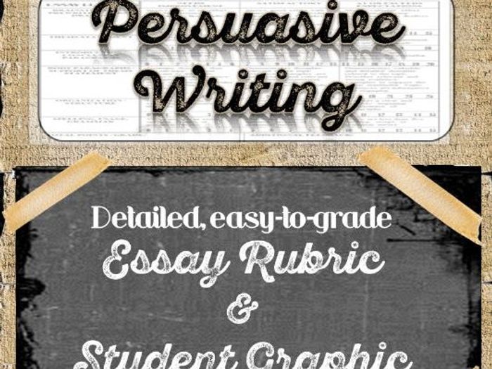 persuasive essay teachers rubric and student graphic organizer by rubric for persuasive essay