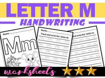 Beginning with the Letter M|Letter M Recognition and Handwriting|Letter formation Tracing