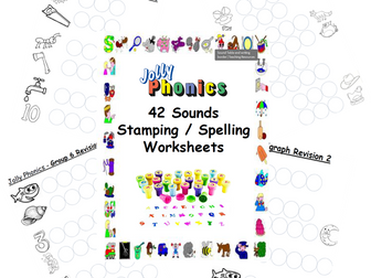 Jolly Phonics 42 Sounds Revision Worksheets (Single Sound & Digraphs Spelling)