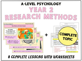 A-LEVEL PSYCHOLOGY - YEAR 2 RESEARCH METHODS IN PSYCHOLOGY [COMPLETE TOPIC]