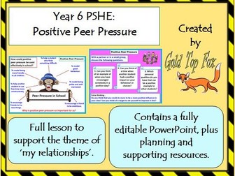 Year 6 PSHE & Citizenship Lesson - Positive Peer Pressure
