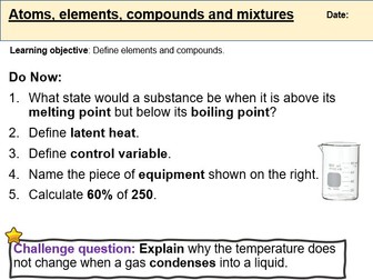Atoms, elements, compounds and mixtures KS3 science