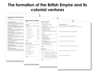 The formation of the British Empire and its colonial ventures