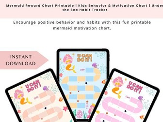 Mermaid Reward Chart Printable | Kids Behavior & Motivation Chart