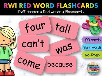 RWI Read Write Inc Red Word Flashcards: Sets 1 to 4 - Phonics & Reading