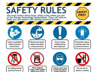 Safety Rules - Visual Poster for Design & Technology rooms