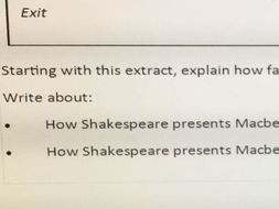 Macbeth AQA (new spec.2017) question with model answer and commentary