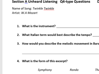 AQA Listening Style Questions