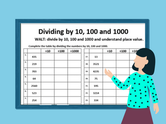 Dividing by 10, 100 and 1000-Ideal for Home Learning (Place Value- 2 worksheets)