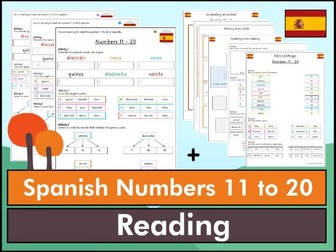 Spanish Numbers 11-20 Reading Bundle - KS1/KS2