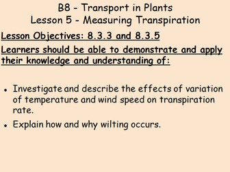 B8 Plant Transport IGCSE Biology L5