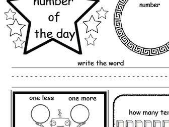 Number of the Day Place Value Worksheet