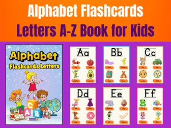 Alphabet Flashcards Letters A-Z Book for Kids.