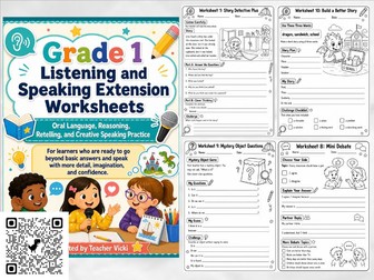 Grade 1 Listening and Speaking Extension Worksheets