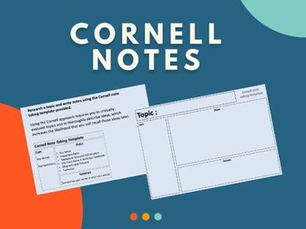 Cornell Note Taking Template - Topic Revision