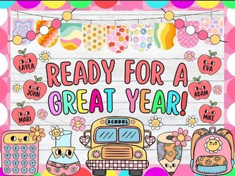 Ready For a Great Year!: Back To School Bulletin Board or Door Decor Kit | August & September