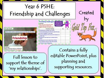 Year 6 PSHE & Citizenship Lesson - Friendship Challenges
