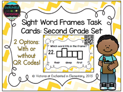 Sight Word Frames Task Cards: Second Grade Set