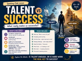 Talent VS Success | A2-B1 Speaking Club Lesson | Success Debate