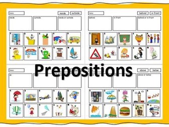 Prepositions Worksheets KS1