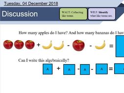 Collecting like terms lesson | Teaching Resources