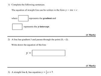 Gradient Intercept Form