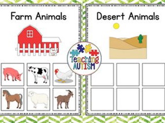 Animal Category Sorting Cards