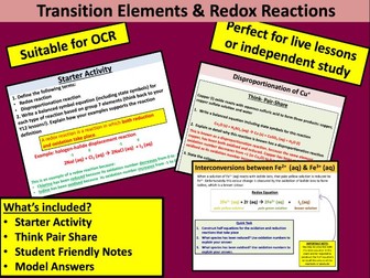 Transition Metals & Redox Reactions