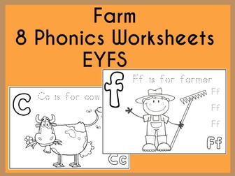 Farm 8 Phonics Worksheets EYFS