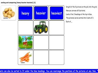 heavy heavier heaviest [2] [sorting and comparing]