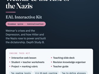 IGCSE History 0470: Weimar & the Rise of the Nazis EAL Unit