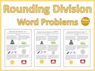 Division Word Problems With Rounding Differentiated Sheets