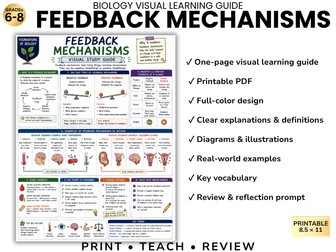 FEEDBACK MECHANISMS Biology Visual Learning Guide | Grade 8 & Middle School Science