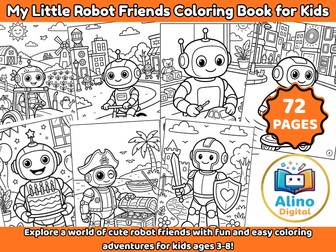 My Little Robot Friends Coloring Book for Kids