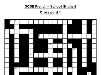 GCSE French Crosswords Pack 5 (+Answers)