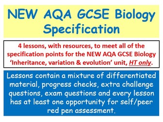 NEW AQA GCSE Biology - 'Inheritance, variation & evolution' HT lessons