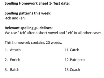 year 7 spelling booklet