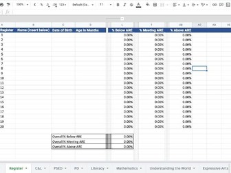 New EYFS (2021) tracking spreadsheet