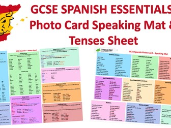 Spanish GCSE Tenses and Photocard Mat
