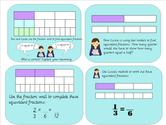 Year 4 Equivalent Fractions Using Fraction Walls and the Bar Model
