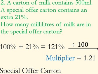 Increase and Decrease in Percentage -Calculator (Multiplier Method)